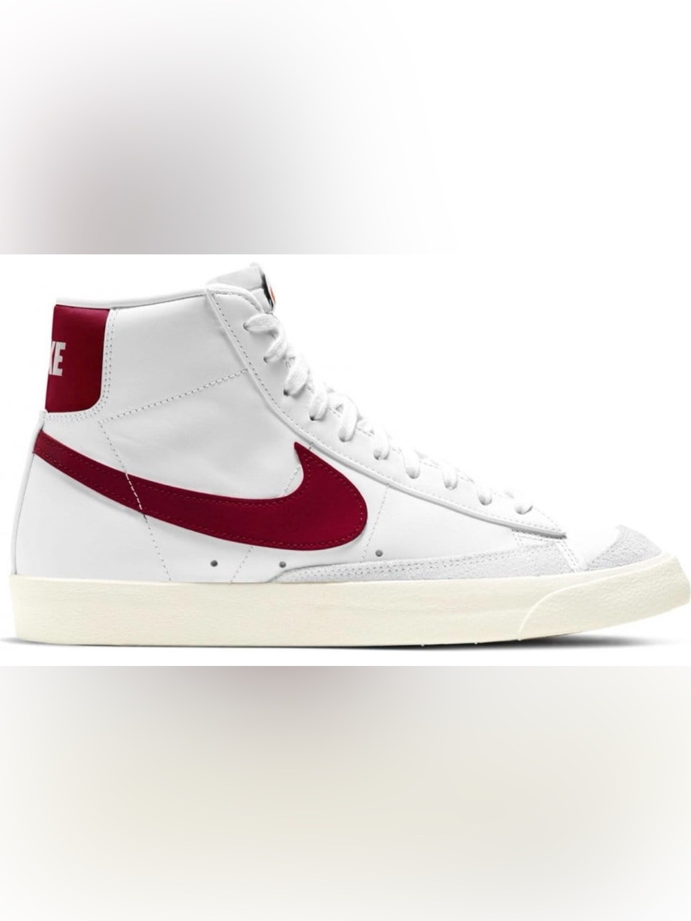 Nike Men’s  Blazer Mid Sneaker in White and Red